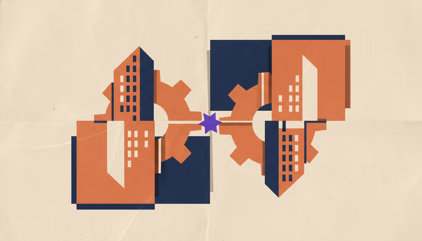 Layered geometric panels representing the trade-off between automated booking flow and host control